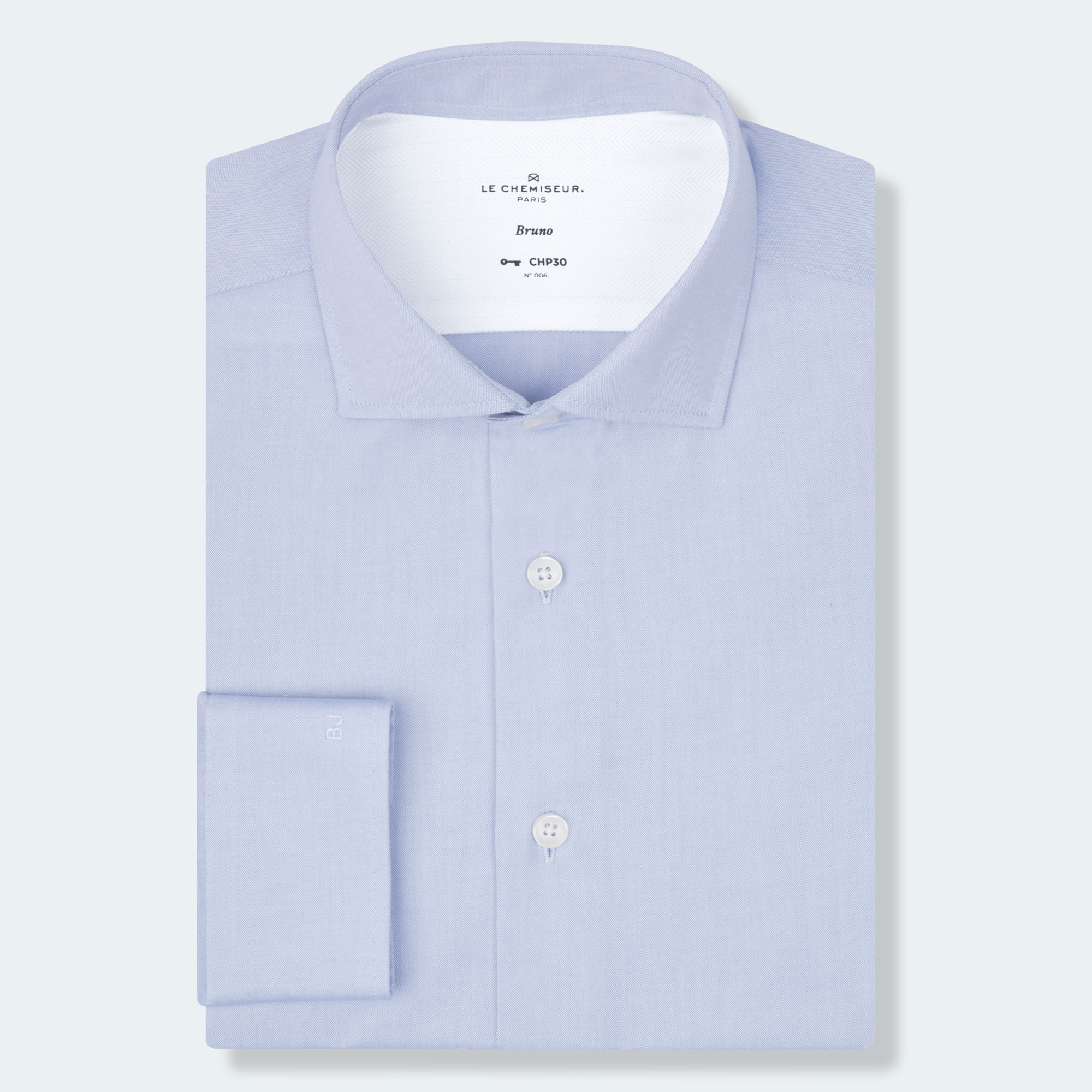 Oxford Pinpoint Supima Bleu Azur